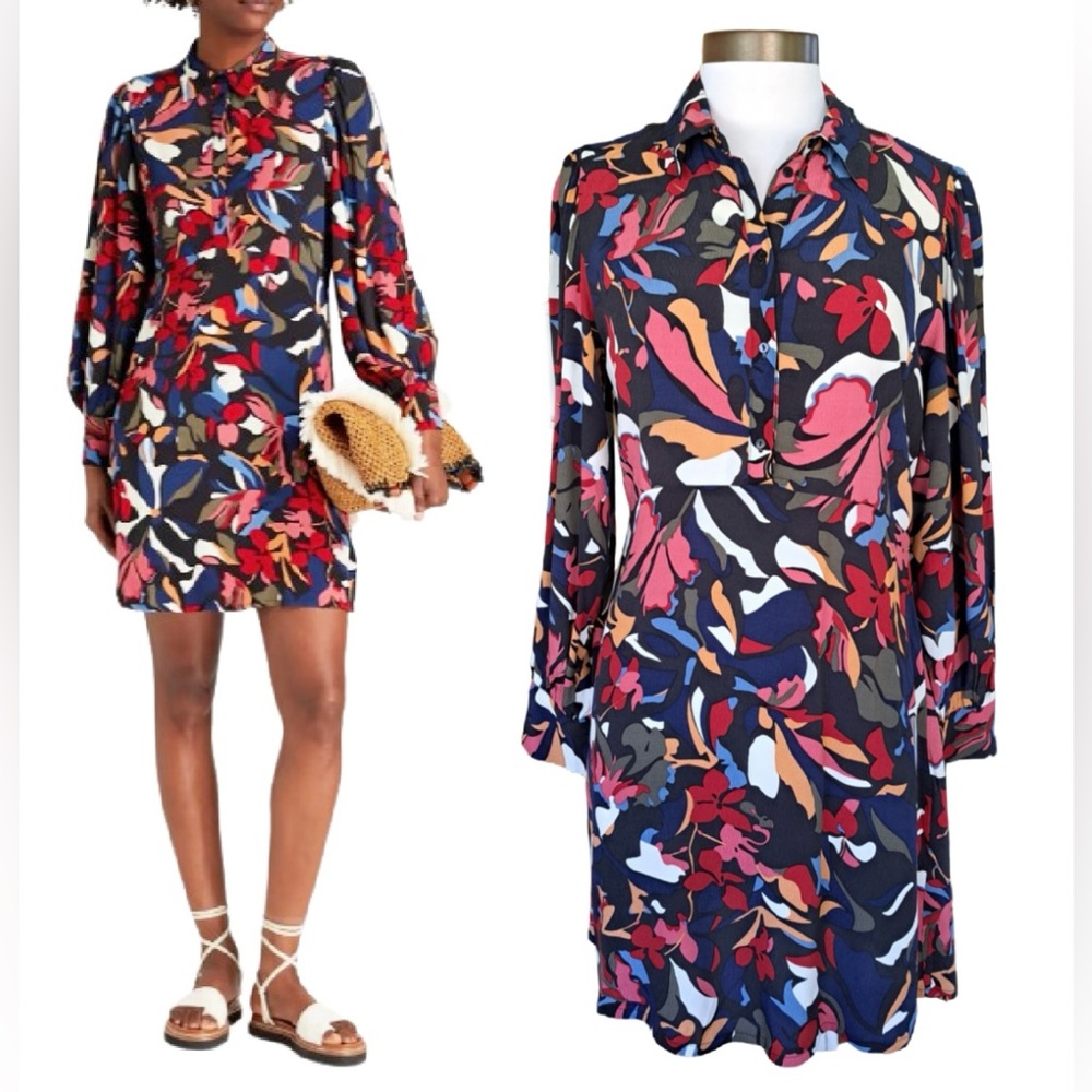 Ba&sh Floral Catty Mini Long Sleeve Dress - Size XS